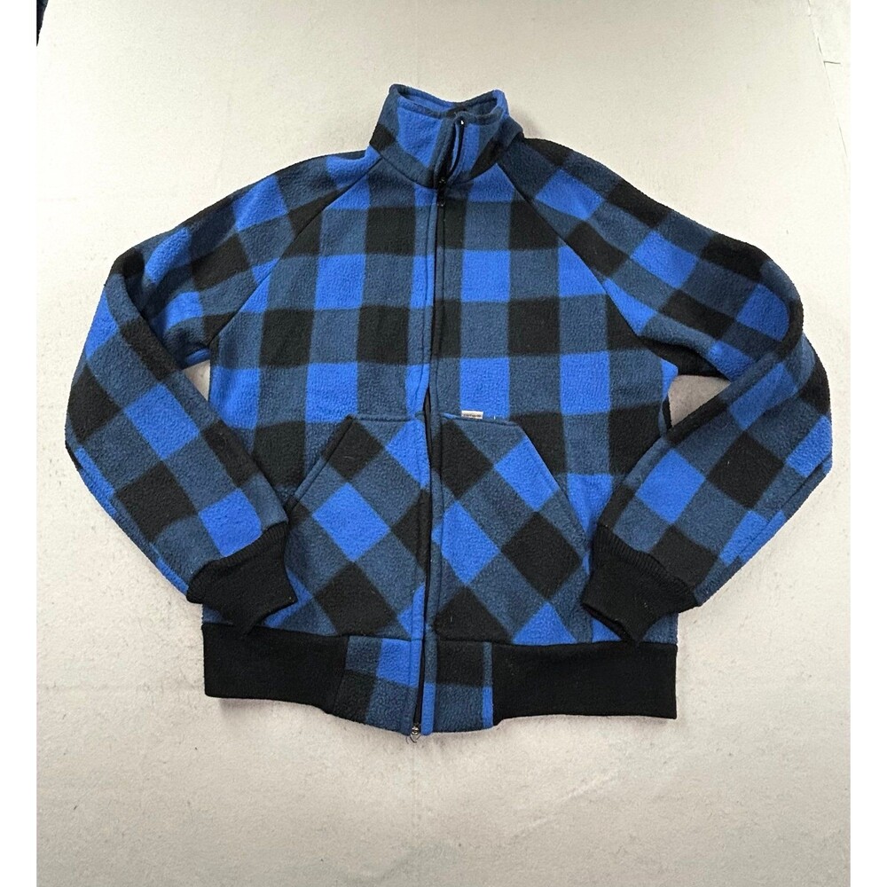 Vintage Carhartt Womens Rugged Blue Buffalo Fleece Full Zip Jacket Large